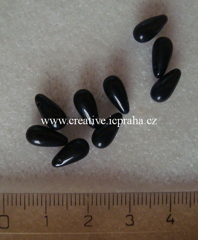 kapky 13x5mm černé průhl. cca 10g